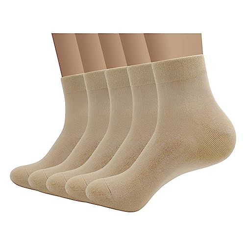 Image of SERISIMPLE Viscose Bamboo Men sock Breathable Sock Quarter Thin Ankle High Sock Comfort Cool soft Sock 5 Pairs