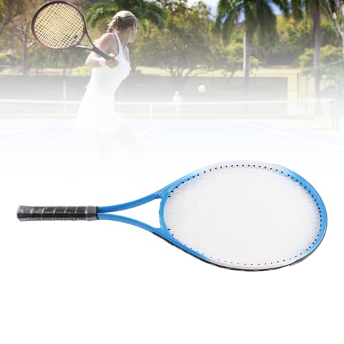 Hamwesh Raqueta de Tenis para Principiantes de 27 Pulgadas con Marco de Viento Roto para Adultos Estudiantes Mujeres Hombres, Diseño Ergonómico para un Agarre Cómodo, Material de Aleación de (Blue)