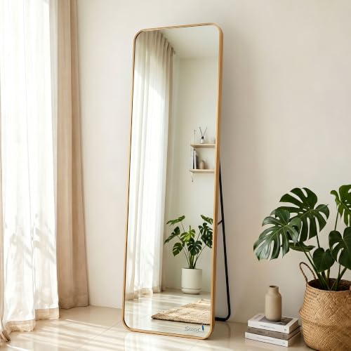 Story@Home Standing Mirror Full Length with Stand | Aesthetic Standing Mirror for Bedroom | Metal Heavy Thick Frame Cheval Mirror Freestanding with At
