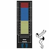 Mixtric Colchoneta de Salto en Largo, Colchoneta de Medición de Salto Largo Deportivo con Marcas Alfombra Antideslizante, para Ejercicio y Entrenamiento Suelo Gimnasio, Escuela y Hogar,Negro