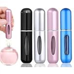 Travel Spray Bottle for Perfume – 5ml Leakproof Metal Atomiser, Bottom-Fill Refillable, Matte Metal Finish (Black/Silver/Pink/Blue) for Gym, Airplane & Daily Use
