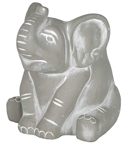 Classic Home and Garden Cement Buddies, Maceta Decorativa de Animales Bonitos para Escritorio, con Revestimiento UV y tapón de Drenaje, para Interiores y Exteriores, Pequeña, Natural, Elefante