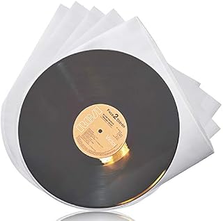 100 Pieces LP Vinyl Record Inner Sleeves, 12 Inch Semi-Transparent Inner Plastic Record Cover Sleeves with 0.08Mm Thick Anti-Static Material
