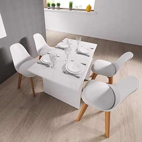 Mesa consola extensible plegable 120 cm blanca Selsey Lurdi mesa 4