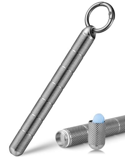 Image of TISUR Titanium Keychain Pill Holder Small Metal Pill Case | Portable Waterproof Pill Container,Travel Pill Bottle Box for Purse