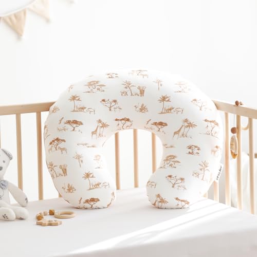 Image of GRSSDER Nursing Pillow Cover Stretchy Minky Removable Nursing Covers for Breastfeeding Pillows, Ultra Soft Comfortable Slipcover for Boy and Girls, Stylish Elk Animals Pattern