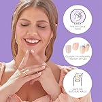 KISS imPRESS No Glue Mani Press-On Nails, French, 'Model', Light Neutral + White Tip French, Short Size, Squoval Shape, Includes 30 Nails, Prep Pad, Instructions Sheet, 1 Manicure Stick, 1 Mini File - Image 3