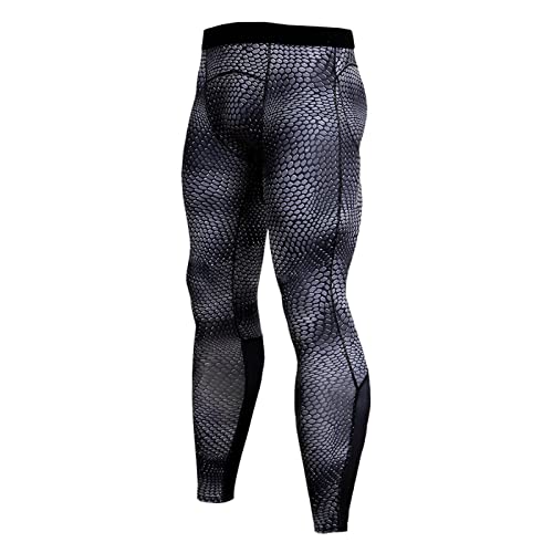 Generisch Leggings deportivos para hombre, de secado rápido, medias de compresión, mallas funcionales, textura, pantalones de compresión, de secado rápido, pantalones de fitness, Negro , M