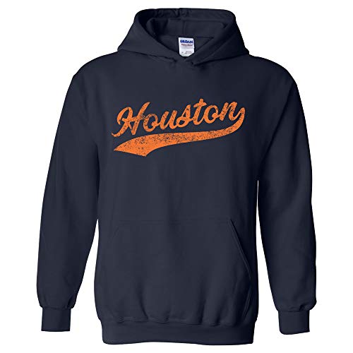 UGP Campus Apparel Houston Baseball Script - Hometown Pride, Pitcher Hoodie - Small