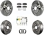 Transit Auto - Front Rear Disc Brake Rotors Ceramic Pads And Drum Kit (7Pc) For Toyota Yaris K8T-102502