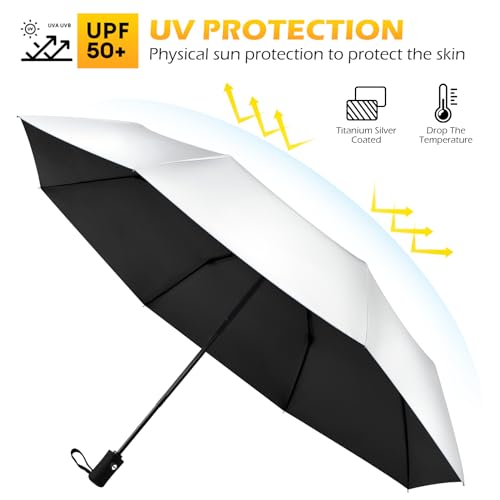 42/46/50inch Compact Travel Umbrella UPF 50+ UV Umbrella Sun Umbrellas UV Protection for Rain Sun Waterproof And Wind Resistant Sun Blocking Umbrellas Auto Open Close2