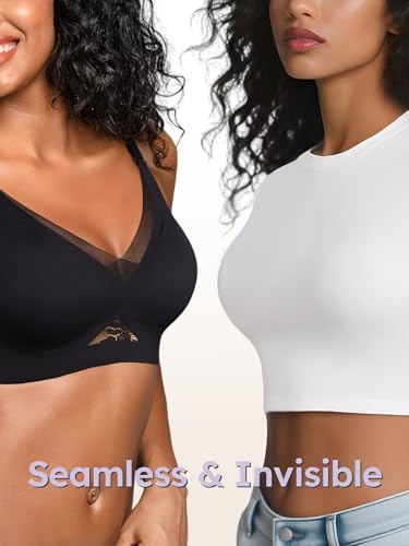 Image of Jelly Bras for Women No Underwire, Full Coverage Seamless Comfortable Bralette with Support and Lift, Wireless Padded Bra