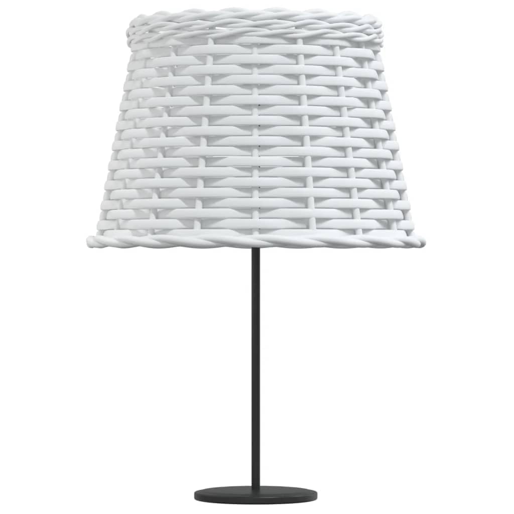Klosz lampy biały Ø 25 x 17 cm wiklina, ręcznie wykonany abażur do lampy stołowej, lampa stojąca, lampa wisząca, lampa ścienna do salonu, sypialni, z rozpraszaniem światła i