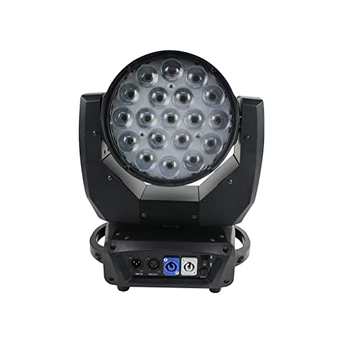 V-Show 19 * 15W Rgbw 4In1 Aura Zoom Wash Moving Head Light With Backlight Led- Led Beam Zoom Moving Lights, Stage Led Moving Head Lighting For Dj Disco And Party (Black) #TOP3