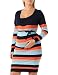 Produktbild MAMALICIOUS Damen Mlkenna Nell L/S Knit Multi Dress Nf A. Kleid, Blau (Navy Blazer Stripes: Tiger Lilly Ultra Lgm and Sky Blue), X-Large (Herstellergröße: XL)