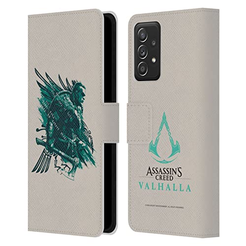 Étui portefeuille Samsung A53 5G motif hache Assassin's Creed en cuir imprimé