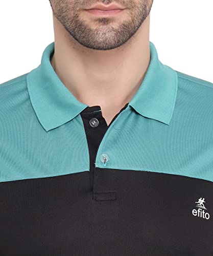 Image of Mens Polo Tshirt for Gym | Dual Tone Colour | Polyster Blended (M, Black)