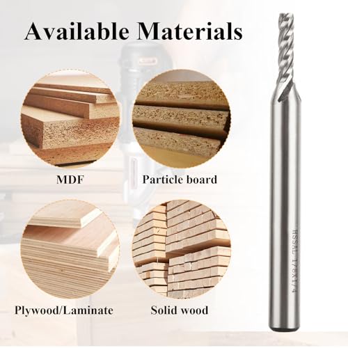 Image of 8 PCS 1 /8 inch Carbide Square End Mill 4 Flute Solid Carbide Drill Bits for Hardened Steel 1 /8 End Mills CNC Router Bits AlTiN Coating Spiral Upcut Router Bit for Alloy Steel, Aluminum, Copper