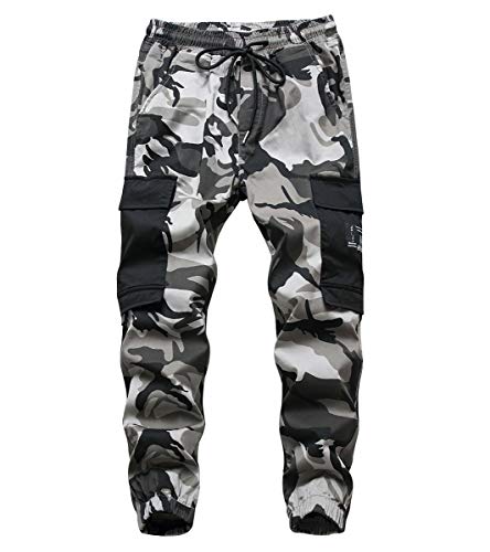 Loktarc Little Boys Cargo Joggers Pull-On Slim Fit Camouflage Pants Grey 8-9 Years/Size 140 #TOP30