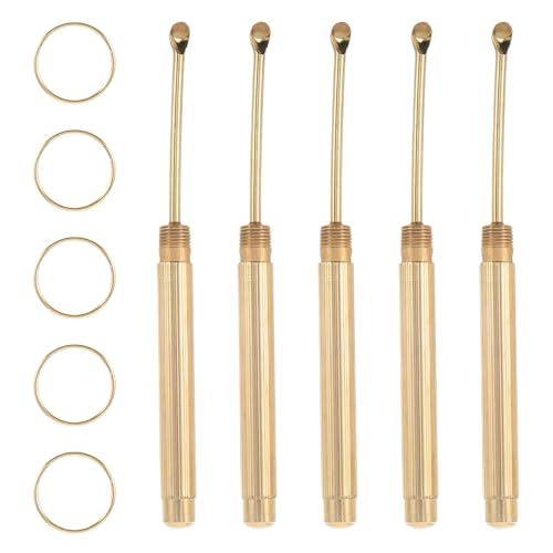 Healeved 5 Piezas De Limpiador De Oídos Portátil Llavero Cuchara Para Los Oídos Herramienta Para Quitar Cerumen Llavero De Viaje Cuchara Para Cerumen De Bolsillo Limpiador De