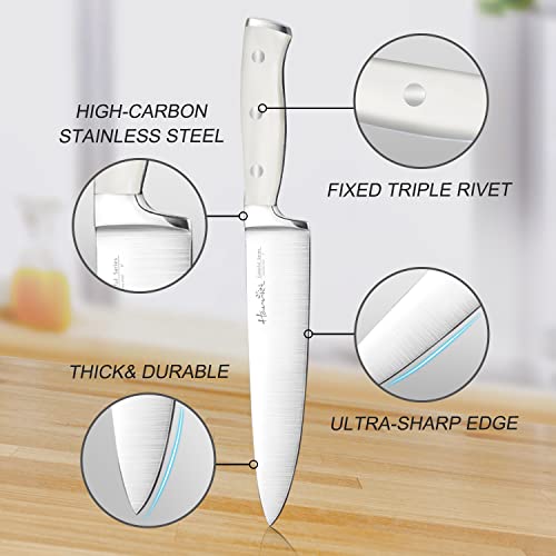 Kitchen Knives Set, Harriet 14-Piece Knife Block Set With Multifunctional Kitchen Shear And Sharpening Steel, High-Carbon Stainless Steel Chef Knife Set, Classic Forged Triple Rivet #TOP2
