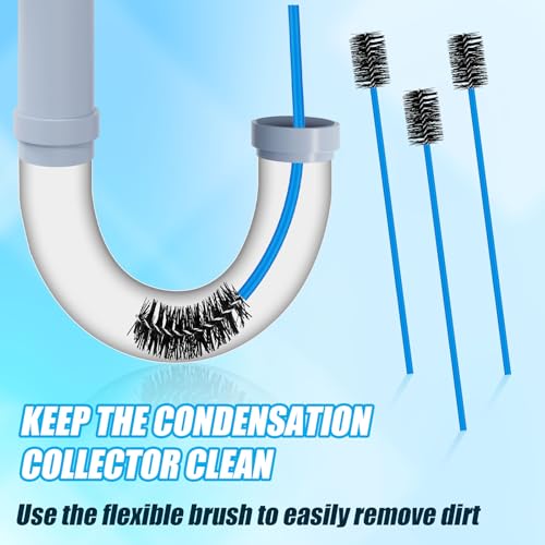4stk Flexible Abflussbürste für Kondensatabscheider, 40cm Hochwertige Flexible Abflussbürste aus Nylon mit Weichem Bürstenkopf Entfernt Mühelos Schmutz und Hält Kondensatableiter