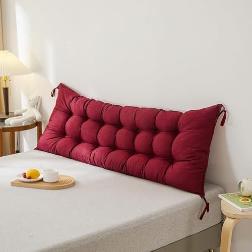 Almohada de cabecera roja de 200 x 50 cm