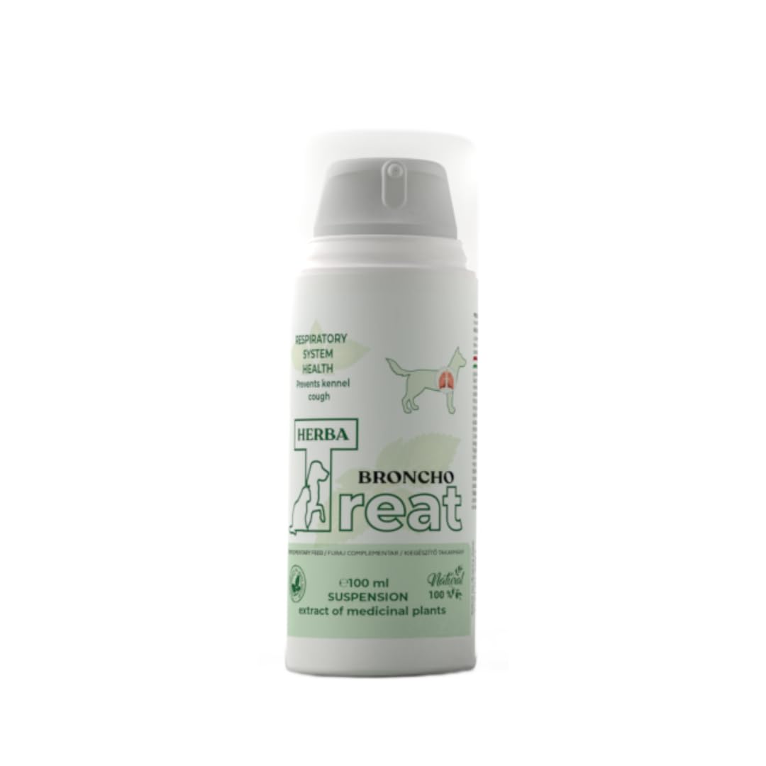 Herba Treat Bronco – Suplemento Natural para Perros con Molestias Respiratorias – Apoyo en Tos, Ronquidos y Bienestar Pulmonar – 100 ml