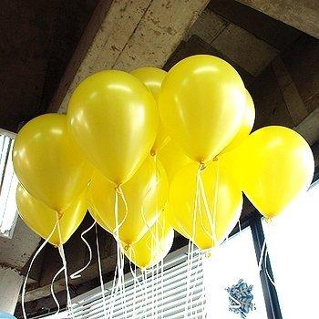 Image of 100 Pcs Latex Balloons (Yellow)