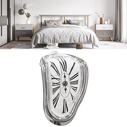 Miokycl Relógio Derretido Plástico Retrô Decorativo Metal Galvanizado Tinta Relógio de Mesa para Esc