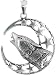 Produktbild Anhänger Wolf Mond mit Sternen 925 Sterling Silber rhodiniert + GRATIS Lederband, Katze Hund Haustier, Geschenk für Frauen Freundin Partnerin Mann Männer Rom Roma
