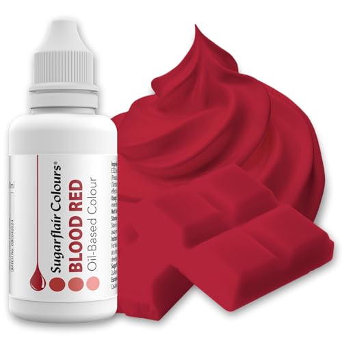 Sugarflair Oil Based Colour Rojo Sangre – Colorante Alimentario a Base de Aceite para Glaseado, Crema de Mantequilla, Chocolate – 30 ml