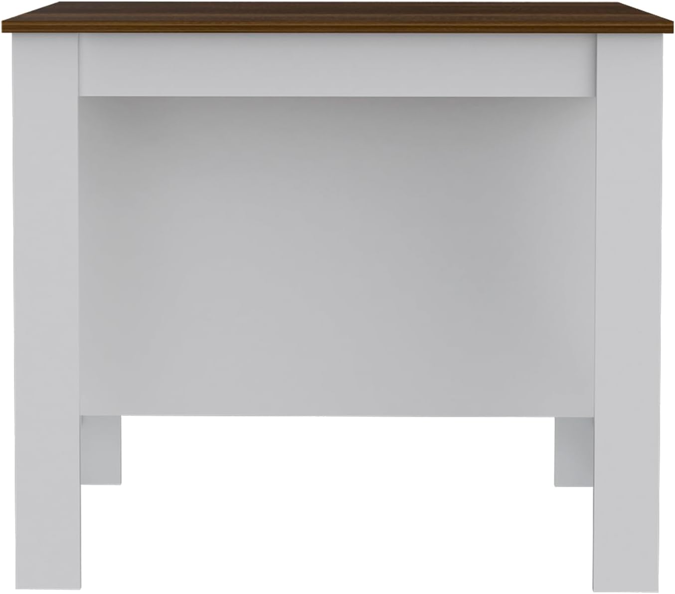 Cala Kitchen Island, Four Legs, Three Shelves - White/Walnut