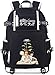 Roffatide Anime The Promised Neverland Zaino Stampato Zaino Cosplay Zaino Scuola Bookbag con Porta di Ricarica USB e Porta per Cuffie