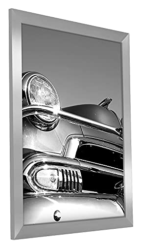 Americanflat 18x24 Poster Frame with Polished Plexiglass - Silver Picture Frame - Wide Photo Frames Made of Engineered Wood for Vertical or Horizontal Wall Display - Epic Collection - Silver
