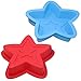 2 Packungen Star Shaped Backform, SourceTon Silikon Kuchenform Backform für DIY Kuchen Dekorationswerkzeuge - Rot, Blau