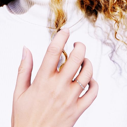 INDRI 10K Solid Gold Wedding Band Minimalist Half Eternity Moissanite Ring Stackable Baguette 0.32 CTTW Anniversary Band Women Real Gold Jewelry (D-E Color VVS4