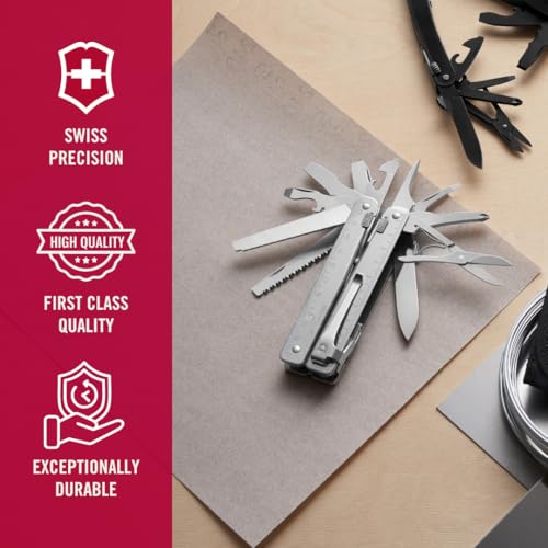 Victorinox Swiss Tool Swiss Army Knife, 24 Function Swiss Made Multi-Tool with Needle-Nose Pliers, Wire Cutters and Large Blade - Silver - Image 7