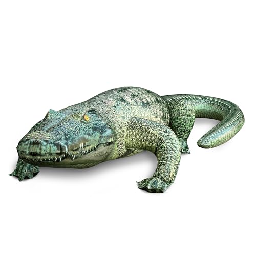 Jet Creations Alligator Inflatable 49'L (76' Head to Tail), Green with Armor Imprint, Realistic Wild Animal Toy – Sports Mascot, Pool & Garden Decor, Fall & Halloween, Photo Prop, Bird Deterrent, 1 PC