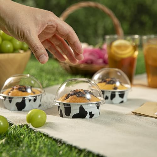 Tazas redondas para hornear con tapas herméticas que protegen tus postres elegantes de 3.4oz 7