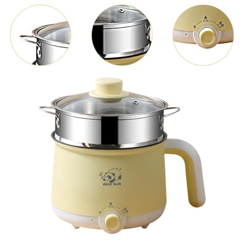 JISADER Panela elétrica, panela de arroz elétrica portátil de aço inoxidável mini panela de viagem p