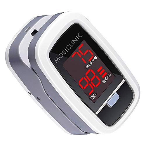 Mobiclinic, Pulsioxímetro de dedo, Px 02, Pantalla oled, Frecuencia cardíaca, Gráfico barras, Marca española, Medidor oxígeno en sangre, Portátil, Fácil usar, Ligero, Preciso, Color plata