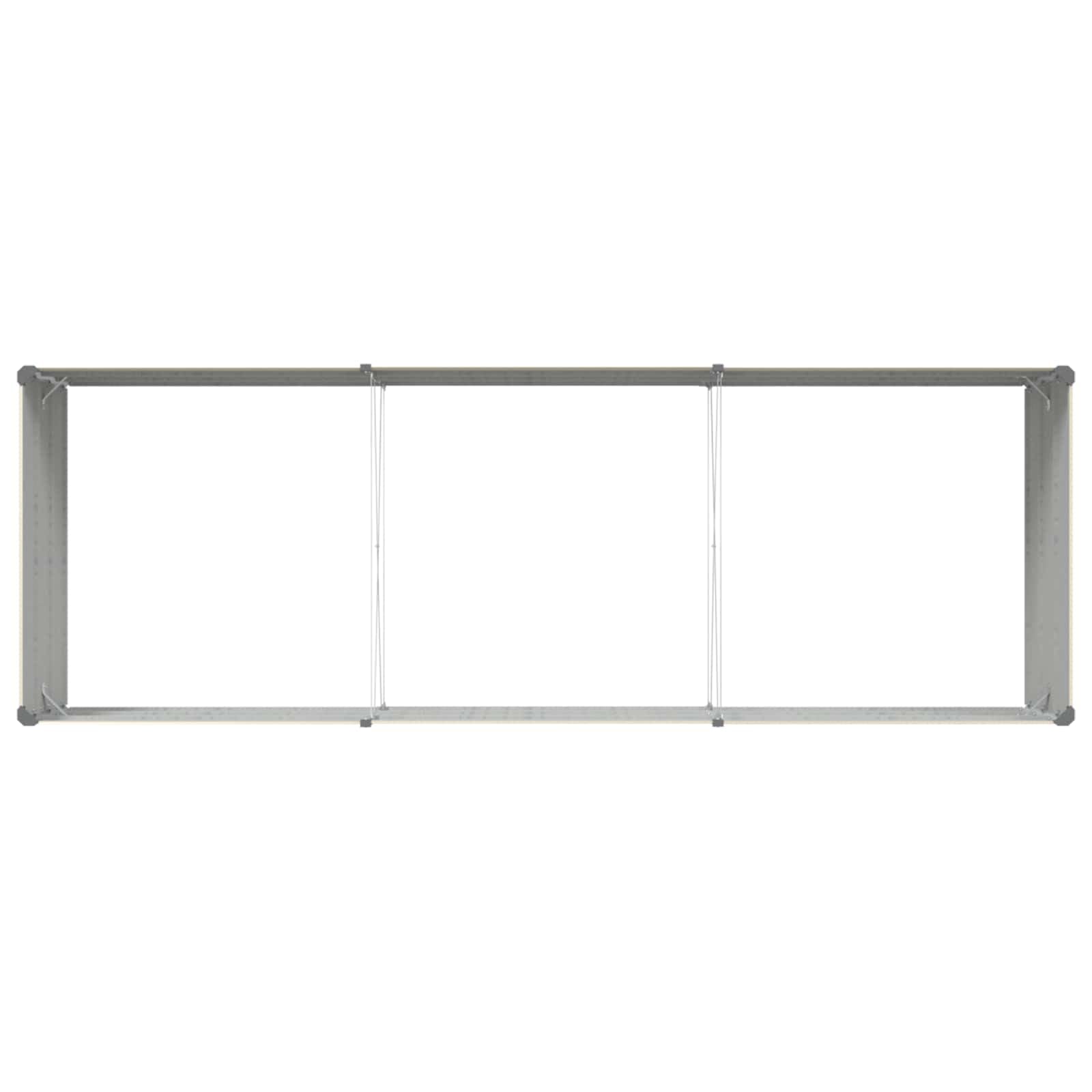 Macetero marfil 290 x 100 x 45 cm, bancal alto de acero galvanizado para jardín y terraza, gran jardinera impermeable para flores y hierbas, diseño moderno