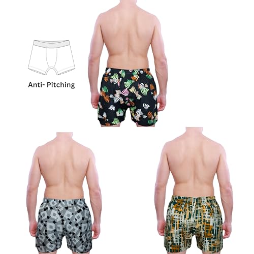 Men’s underwear – Woven Cotton Boxers for men with Pockets, 3-Pack – Ultimate Comfort & Mid-length boxer shorts3