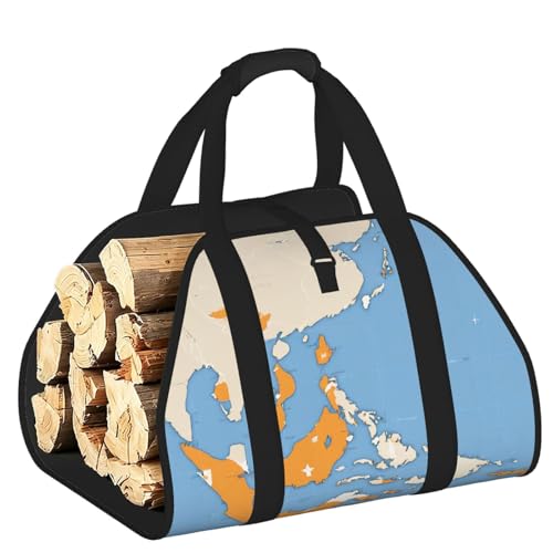 Sac de transport de bois de chauffage de haute résistance avec motif Marshall