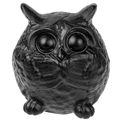 mookaitedecor Hand Carved Crystal Owl Figurine Stone Statue