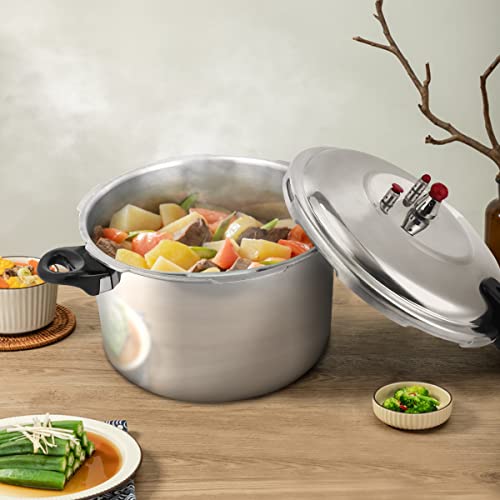 Breerainz 12 Quart Pressure Cooker,11.2 Psi Aluminum Pressure Cooker For Canning W/Easy Lock Lid For Steaming Canning And Stewing, Silver #TOP7