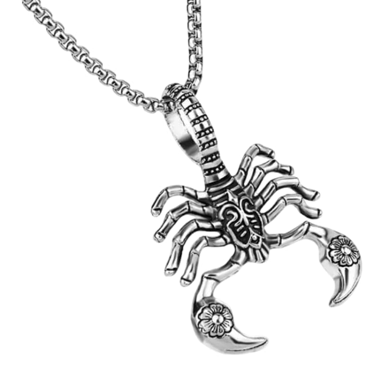 Pidak Collier Scorpion style tribal - Pendentif 5,5 cm disponible en or, argent ou noir, XL, Métal, Pas de gemme