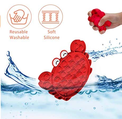 Image of LIVYU LIFE Push pop Bubble Fidget Toy, Stress Relief and Anti-Anxiety Tools Sensory Toy for Autism to Relieve Stress for Kids and Adults(Crab-Red)