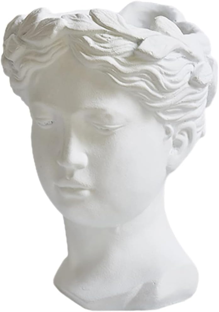 Happyyami Head Face Vase Home Decor Women Head Planter